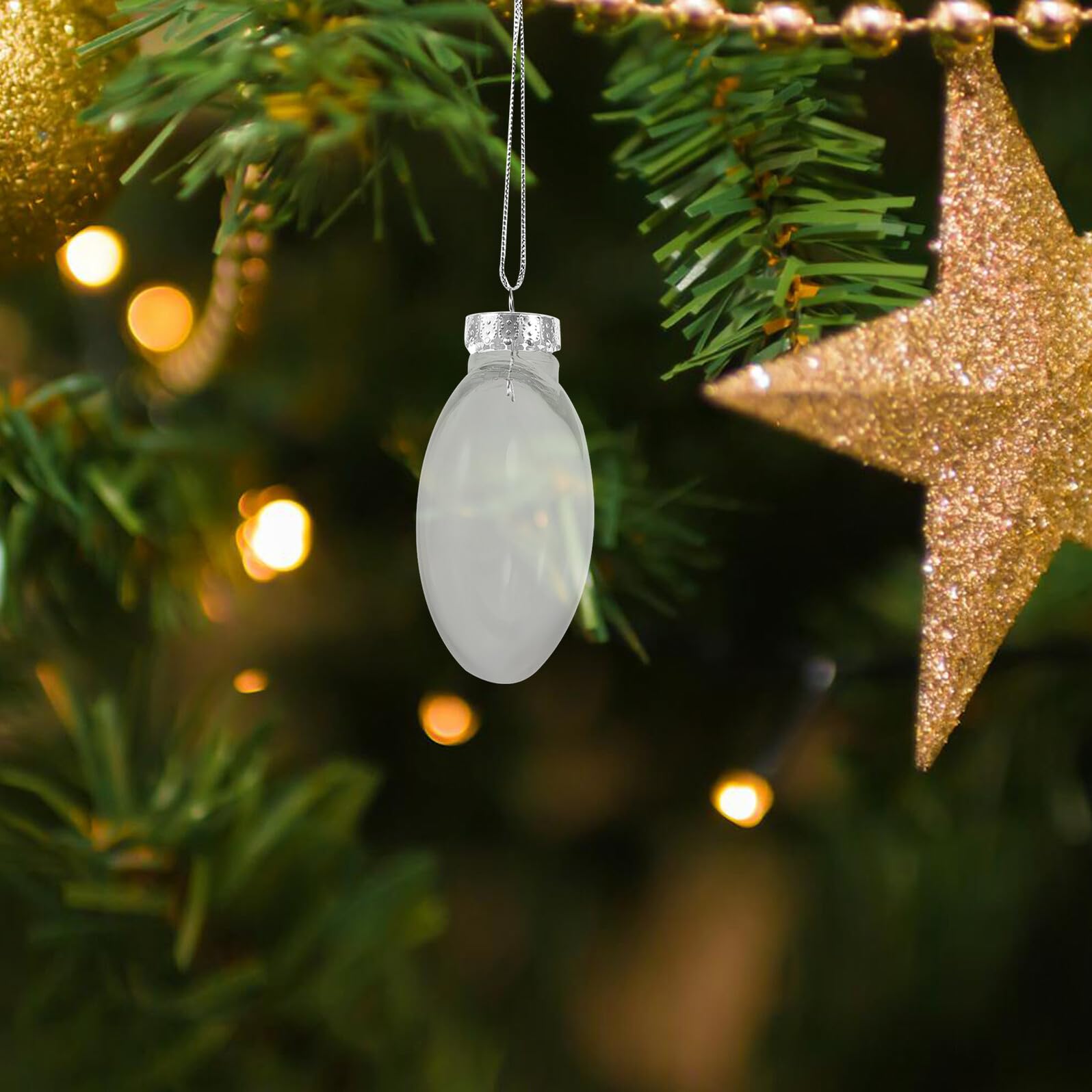 30pezzi Palline di Natale Trasparenti Riempibili Ornamenti Piatti in Plastica Palline Infrangibili Fai da Te Decorazioni per Albero di Natale per Inserti Fotografici