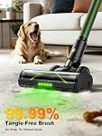Aspirateur sans fil,58kPa/10-in-1 Aspirateur de bâton avec 29-inch Tuyau et LED Brosse d'éclairage,55Mins Nettoyeur à vide pour la maison, Aspirateur autoportant avec brosse anti-angle pour tapis (vert)