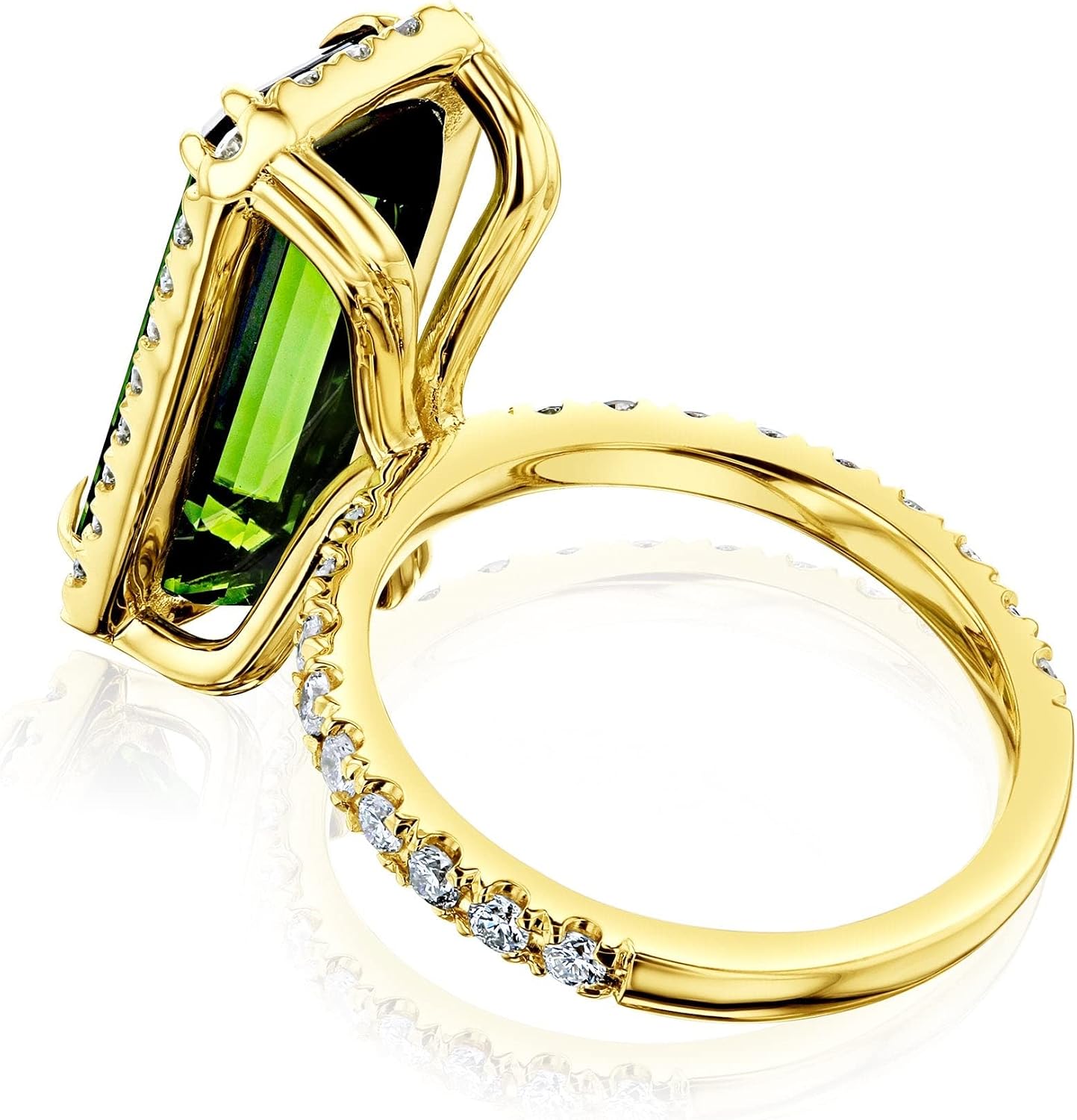 9.22 ct tw Elongated Double-Prong Green Tourmaline Ring