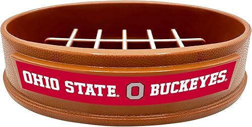Miniatura 7 de NCAA Super-Bowl - Ohio State Buckeyes Slow Feeder Dog Bowl. Football Design Slow Feeding Cat Bowl for Healthy Digestion. Non-Slip Pet Bowl for Large