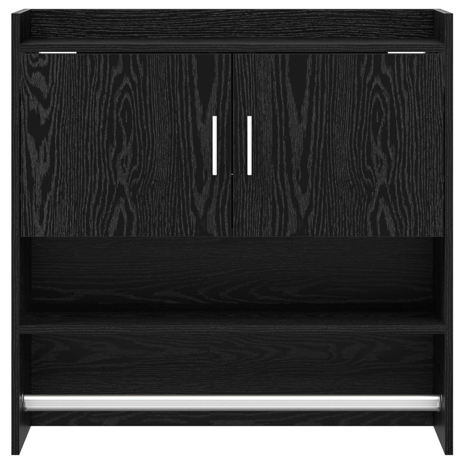 Estantería de pared de roble negro, 80 x 36 x 80 cm
