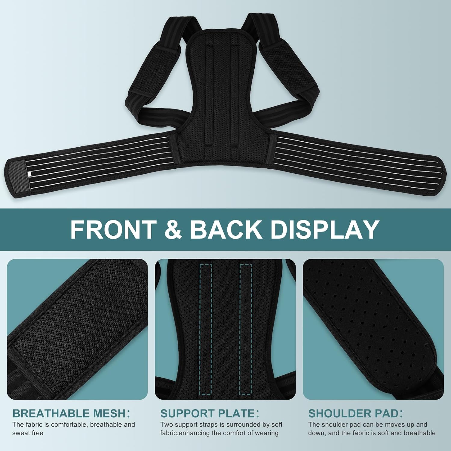 Corrector De Postura Para Hombres Y Mujeres Soporte De Espalda Superior Para Soporte De Clavicula Y Proporciona Alivio Del Dolor En Cuello Y