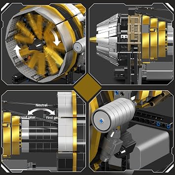 Mould King City Aircraft Engine Building Set-Turbojet Engine Model That Runs with Motor-Collectible Blocks Kit for Adults -Mechanical Science Education STEM Toy(2256 PCS)