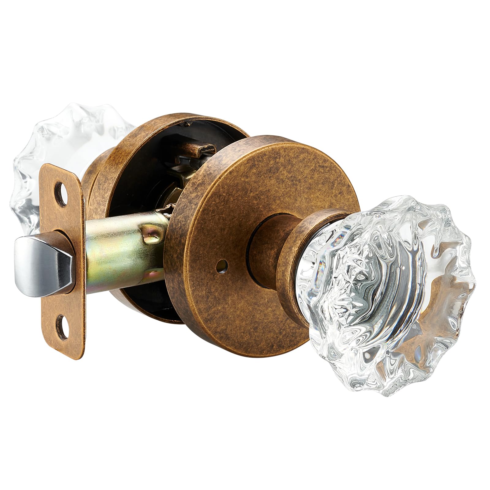 Black Crystal Door Knobs - 2 Pack Dummy Knobs -14