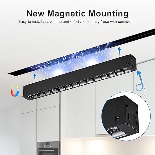 Miniatura 4 de SCON Foco lineal LED de 48 V, cabezal de lámpara para empotradotechosistema de iluminación de pista magnética colgante (10 W3000 K-blanco cálido30