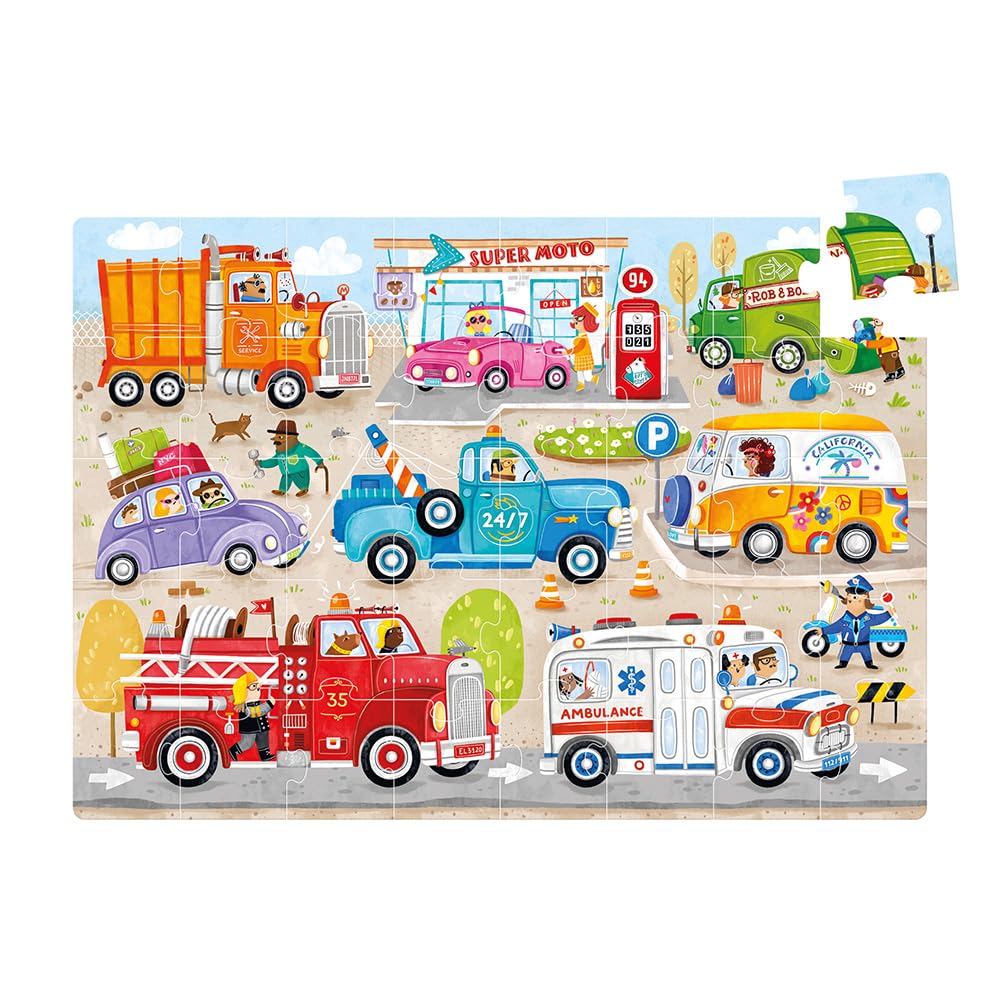 Banana Panda Moto Jumbo Puzzle Cars, Vibrant Colors, 40 pieces, 26.77 x 18.9 inches - Image 2