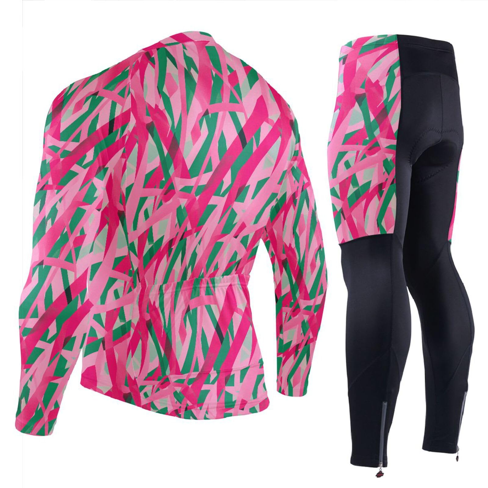 Radtrikot für kaltes Wetter, mit Taschen, winddicht, für Herren, 3D-gepolstert