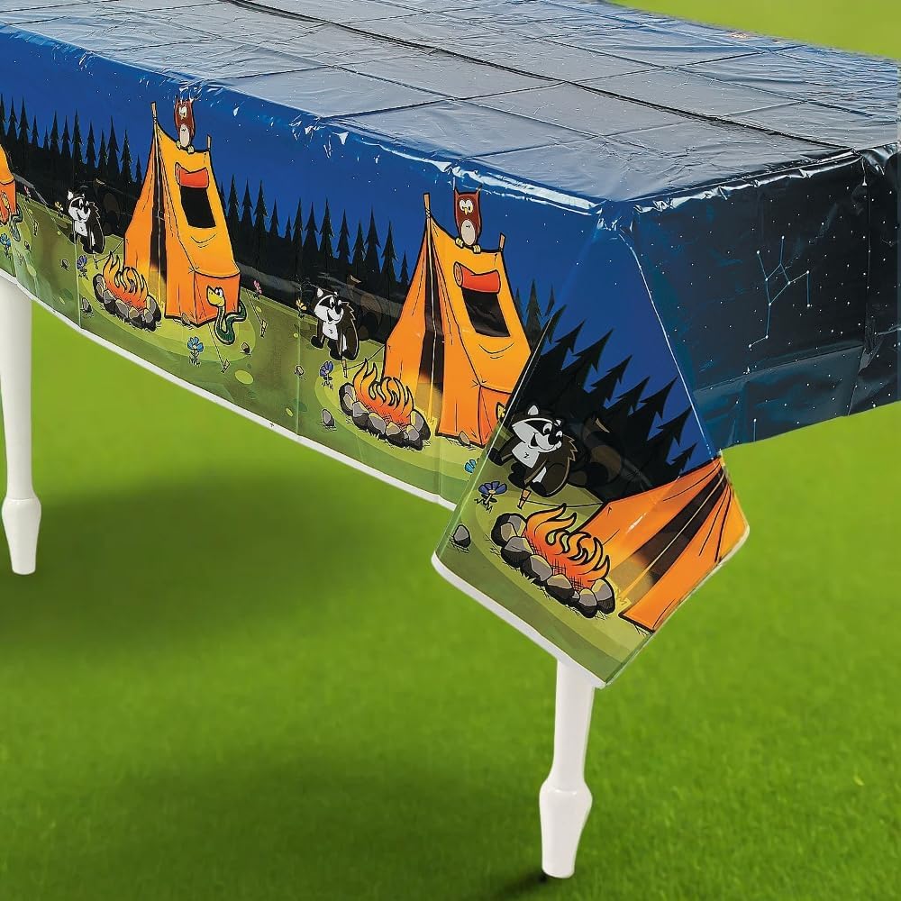 Fun Express Camp Adventure TABLECOVER - Party Supplies - Vacation Bible School Supplies/Decor - 1 Piece