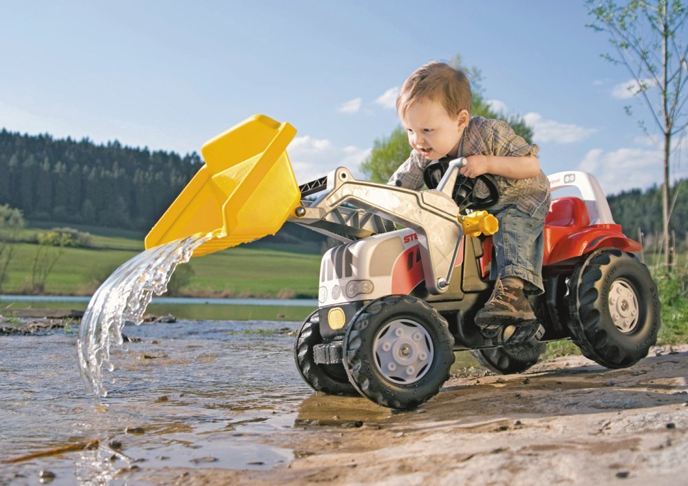 ROLLY TOYS, Trattore A Pedali Kid Steyr 6190 CVT con Roll Bar Ruspa E Rimorchio - 23936