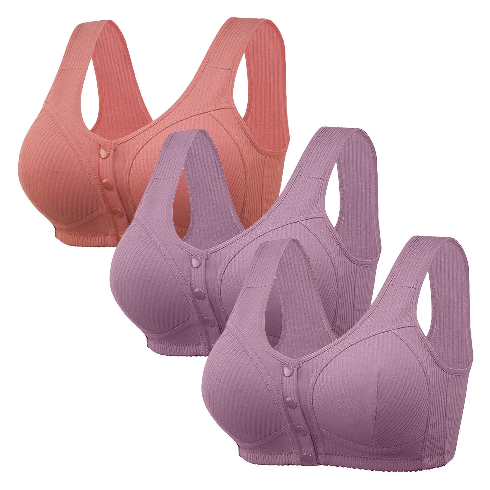 Soutien-gorge à fermeture avant pour femme - Soutien-gorge push-up confortable - Soutien-gorge push-up respirant et doux avec bretelles réglables - Brassière sans fil pour tous les jours