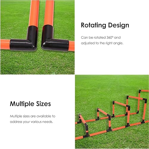 Miniatura 4 de YXXSDP Juego de 5 obstáculos de agilidad de velocidad de estadio deportivo, equipo de entrenamiento de velocidad plegable portátil para pista y