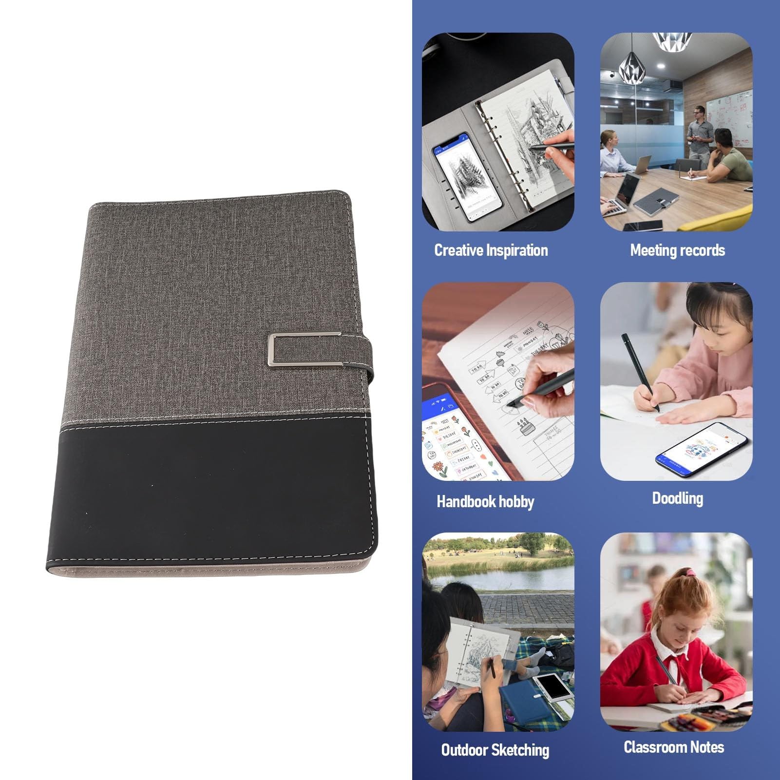 FILFEEL Stift-Notizbuch-Set mit Digitalem 5.0-Echtzeitsynchronisierungs-Notizbuch und OCR-Stift für Schüler, Lehrer, Designer – 3-in-Schreib-Zeichnungsübersetzungsset mit Offline-Speicher und