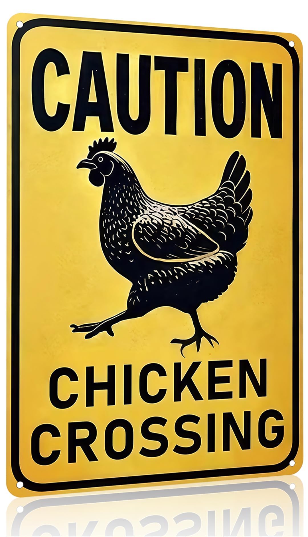 Funnysign Vintage Chicken Sign Chicken Crossing Tin Sign for Chicken Coop Farm Kitchen Garden Yard Decor 8x12 inch(3915)