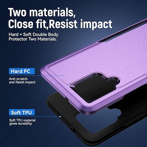 Miniatura 2 de Asuwish Funda protectora para Samsung Galaxy A42 5G con protector de pantalla de vidrio templado y delgada híbrida de cuerpo completo, accesorios