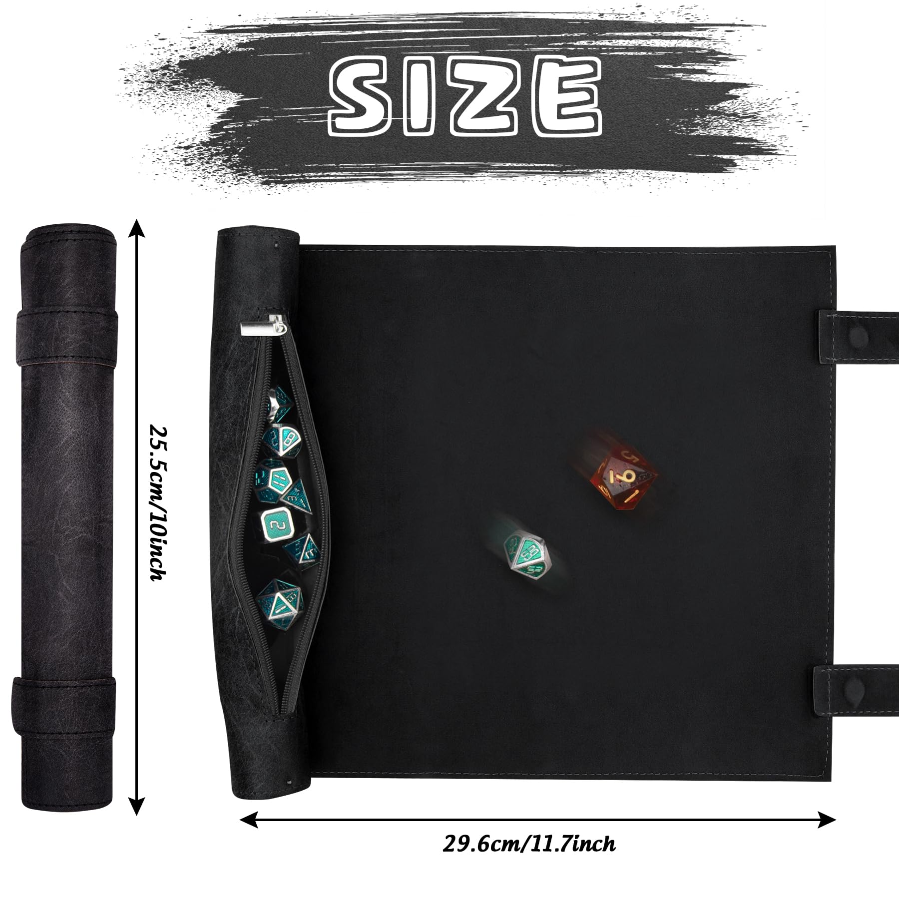 SIQUK 2 Pièces Tapis de Dés Pliable Plateau à Dés et Sac à des Tapis de des en Cuir avec Fermeture éclair et Pochette pour DND RPG (Rouge, Noir SIQUK 2 Pièces Tapis de Dés Pliable Plateau à Dés et Sac à des Tapis de des en Cuir avec Fermeture éclair et Pochette pour DND RPG (Rouge, Noir