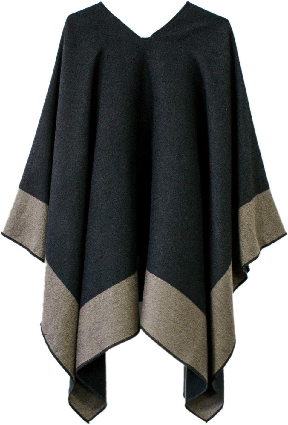 Urban CoCo Women's Shawl Wrap Poncho Ruana Cape Cardigan Open Front Coat for Fall Winter Holiday - Image 2