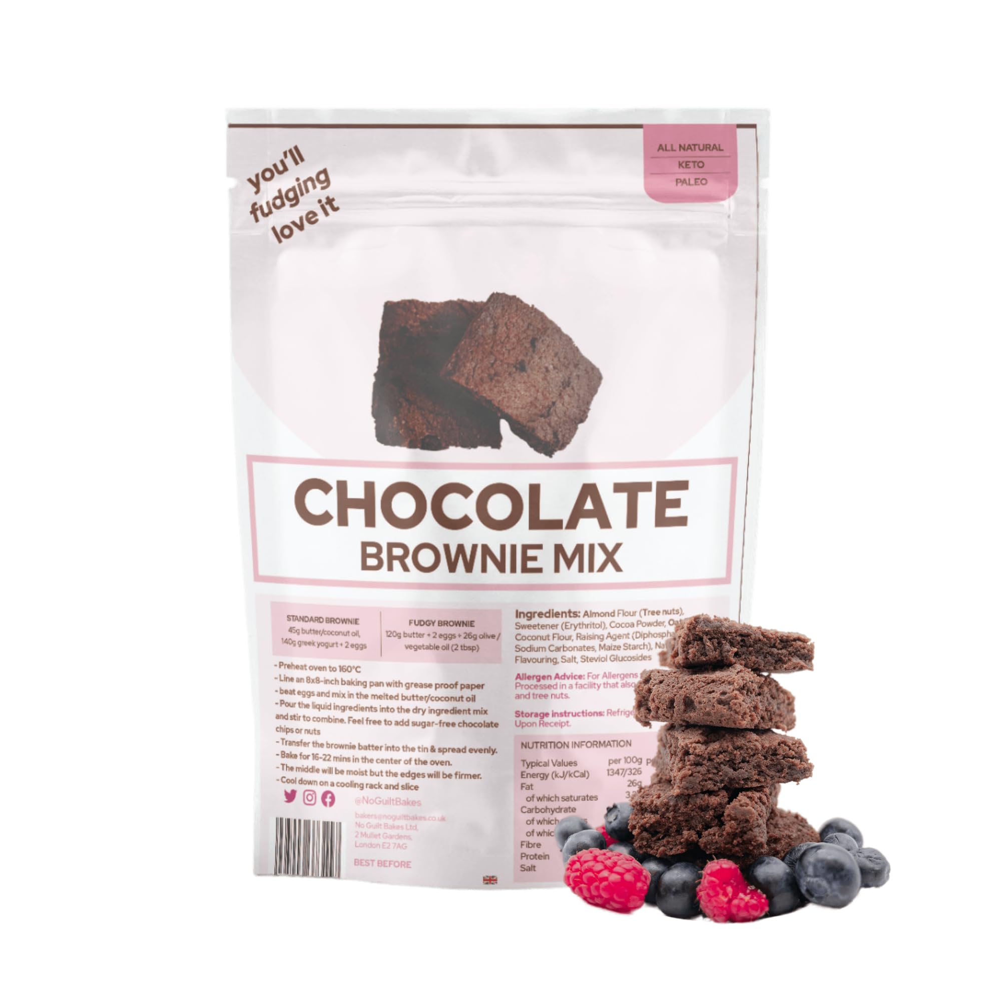 Chocolate Brownie Mix | Keto | No Added Sugar | Low Carb | 250g Pouch