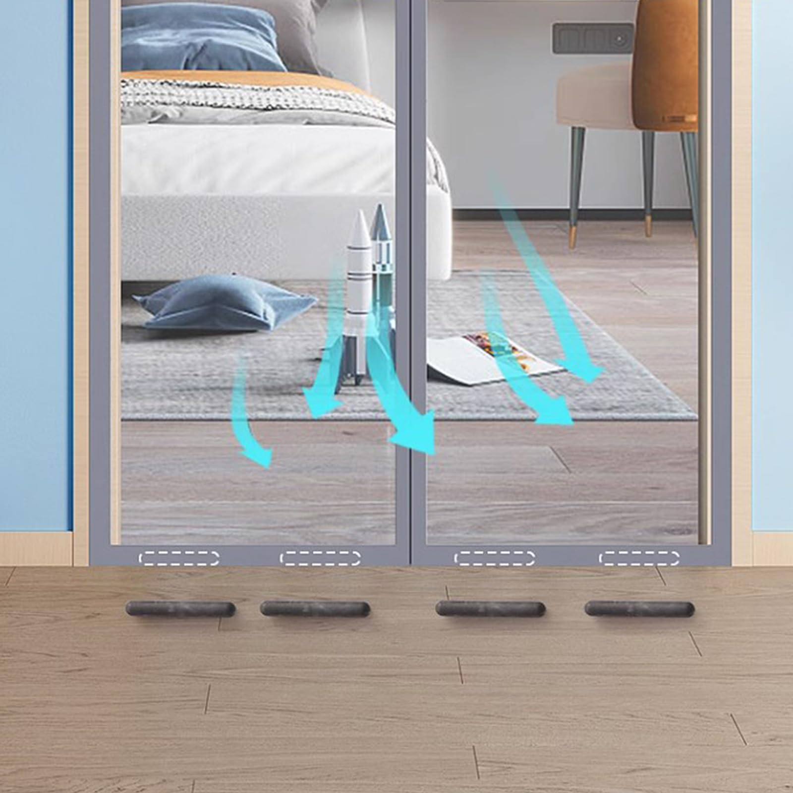 Cortina Magnética de Aislamiento Térmico para Puertas,Transparente EVA Cortina de Puerta Térmica,protección Contra El Frío Cocina Puerta de Protección per Exterior,ancho X Alto (200cm x 220cm)
