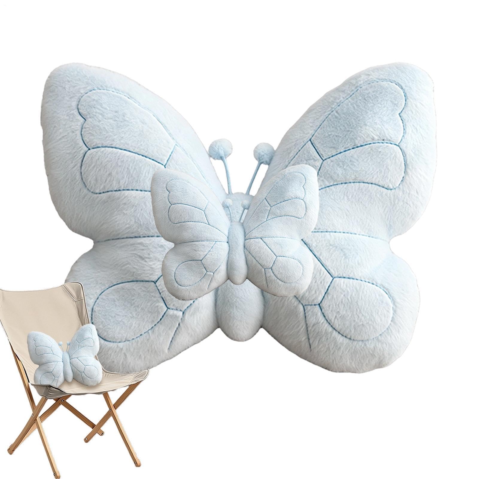 Cuscino decorativo a forma di farfalla, in morbido peluche