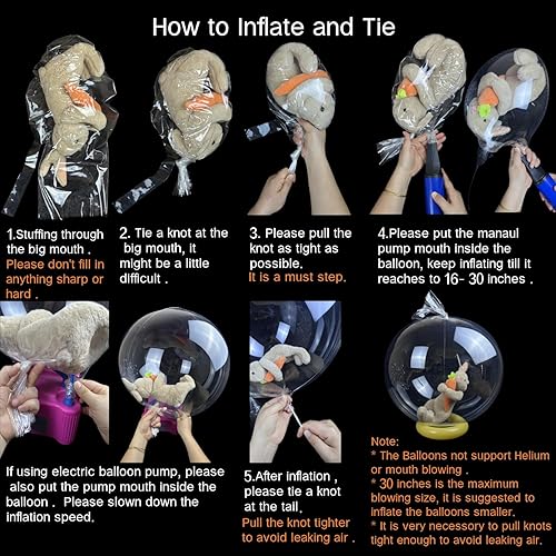 Miniatura 4 de Globos transparentes grandes para relleno, paquete de 10 globos grandes extra anchos de burbujas BoBo, regalos gigantes para el día de la madre,