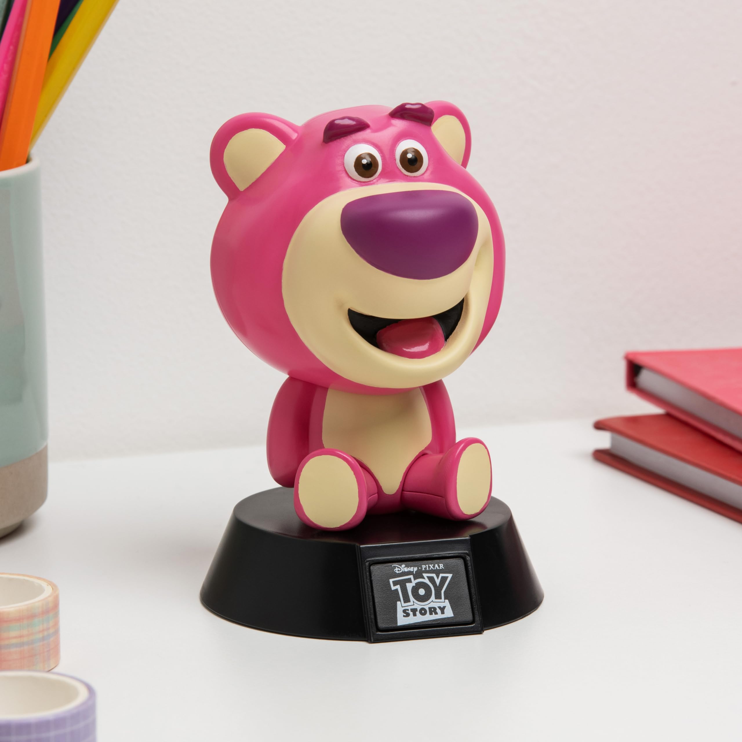 Paladone Toy Story Lotso Huggin Bear Icon Light, Officially Licensed Disney 3D Figurine LED Lamp Battery Powered Collectible for Kids and Adults, Bedrooms and Home, Movie Merchandise