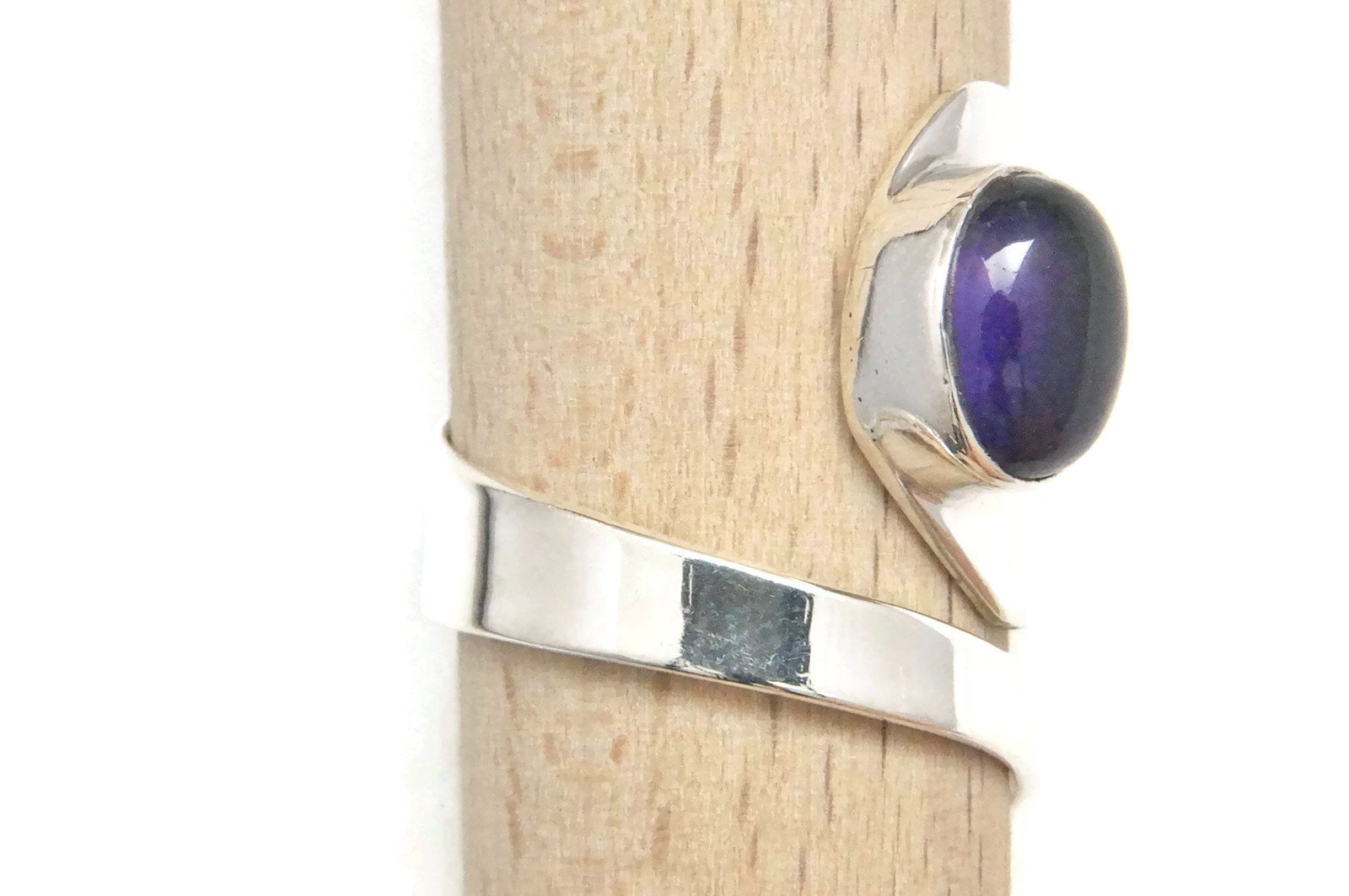 mantraroma Ring 925 Silber MAHAN - größenverstellbar mit Edelstein