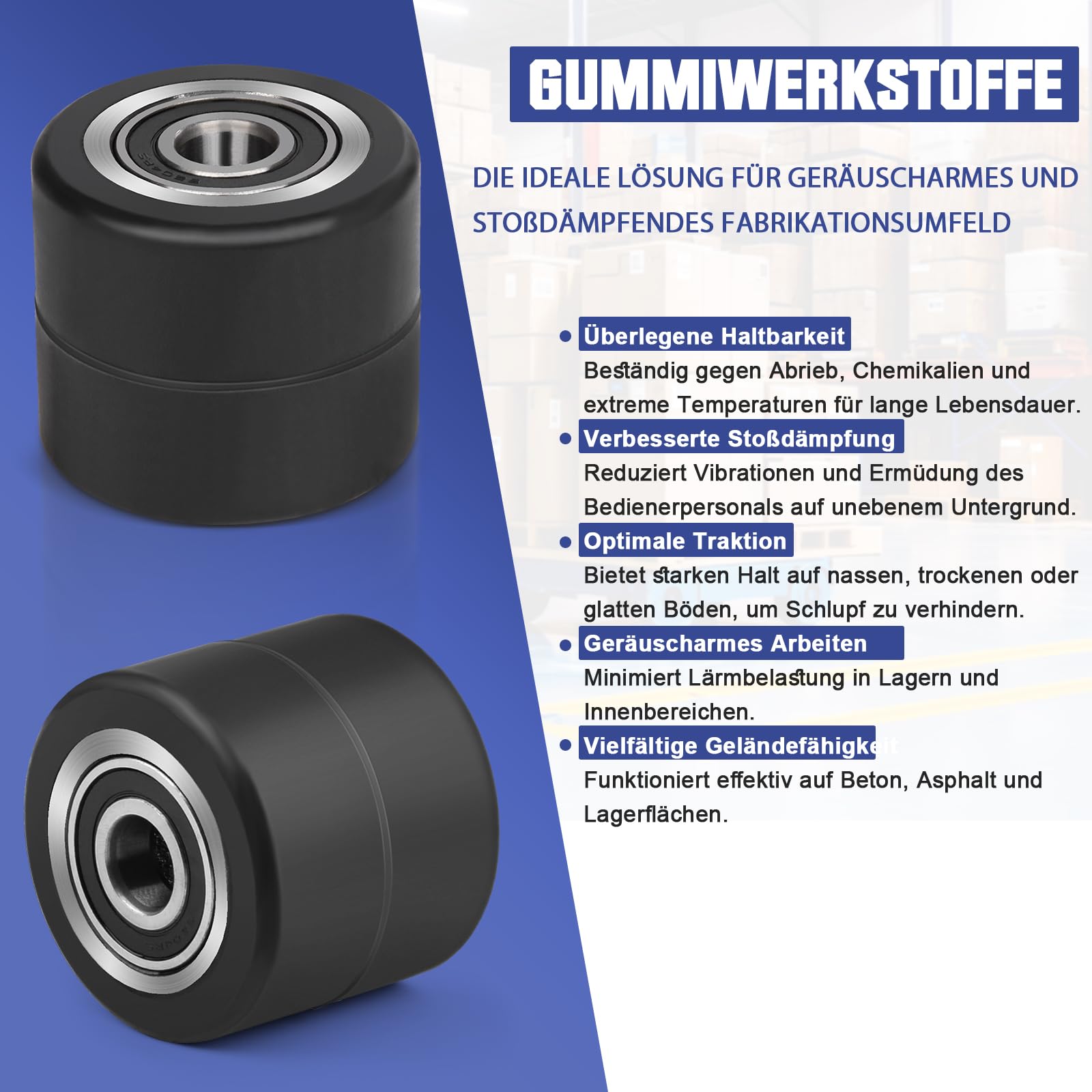 SWAWIS 4 stuks hefwagenwielen met kogellagers polyurethaan 80 x 70 mm boring 20 mm wielen voor hefwagens, max. belasting 600 kg, roze