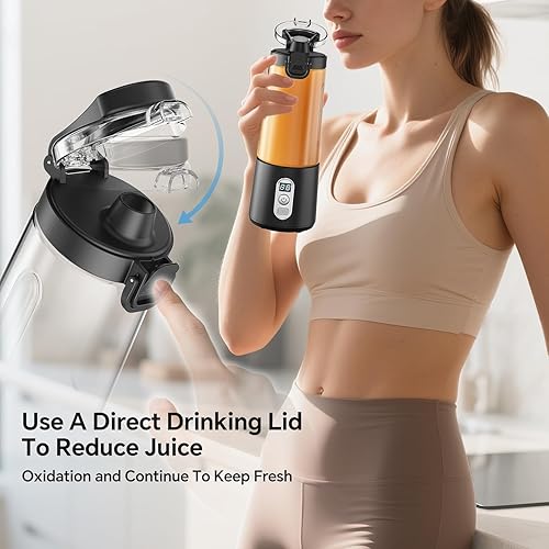 Miniatura 3 de Taza eléctrica portátil para jugo, estilo de bebida directa, carga USB, mini licuadora inalámbrica de batidos, pantalla de batería, verduras,