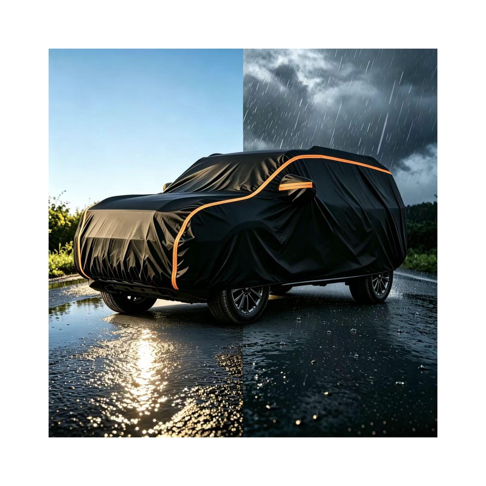Telo Copriauto per BYD Dolphin Surf (2025), Telo Copri Auto Esterni, Impermeabile Traspirante, Antipiovere Antipolvere Anti-Vento Anti-Uv, con Corda Antivento wz522
