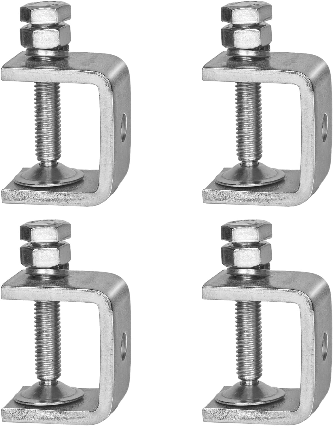 4 Pack Stainless Steel C Clamps 0.79" with Stable Wide Jaw Opening, Small C-Vise Clamps Heavy Duty U Clamp for Metalworking Woodworking Welding Mounting
