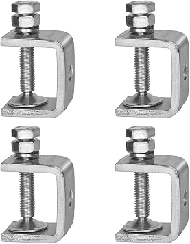 4 Pack Stainless Steel C Clamps 0.79" with Stable Wide Jaw Opening, Small C-Vise Clamps Heavy Duty U Clamp for Metalworking Woodworking Welding Mounting