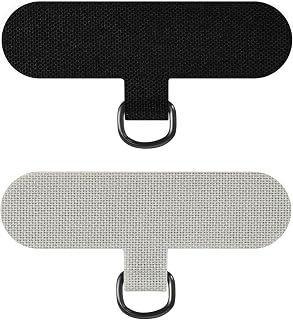 Phone Tether - Tab for iPhone, Replacement Strap Part for All Full Phone Cases (2 Pack Black+Grey)