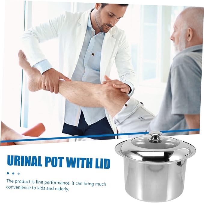 Orinal de acero inoxidable con tapa para adultos miniatura 8