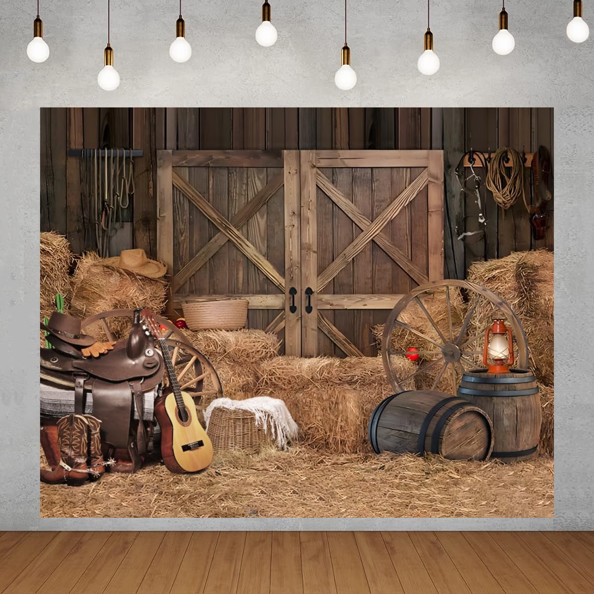 Buy Western Cowboy Backdrop Western Party Supplies Decorations Wild West Decor Rustic Wooden House Barn Photography Background For Kids Boy Children Boy Baby Birthday Banner Photo Booth - View #3