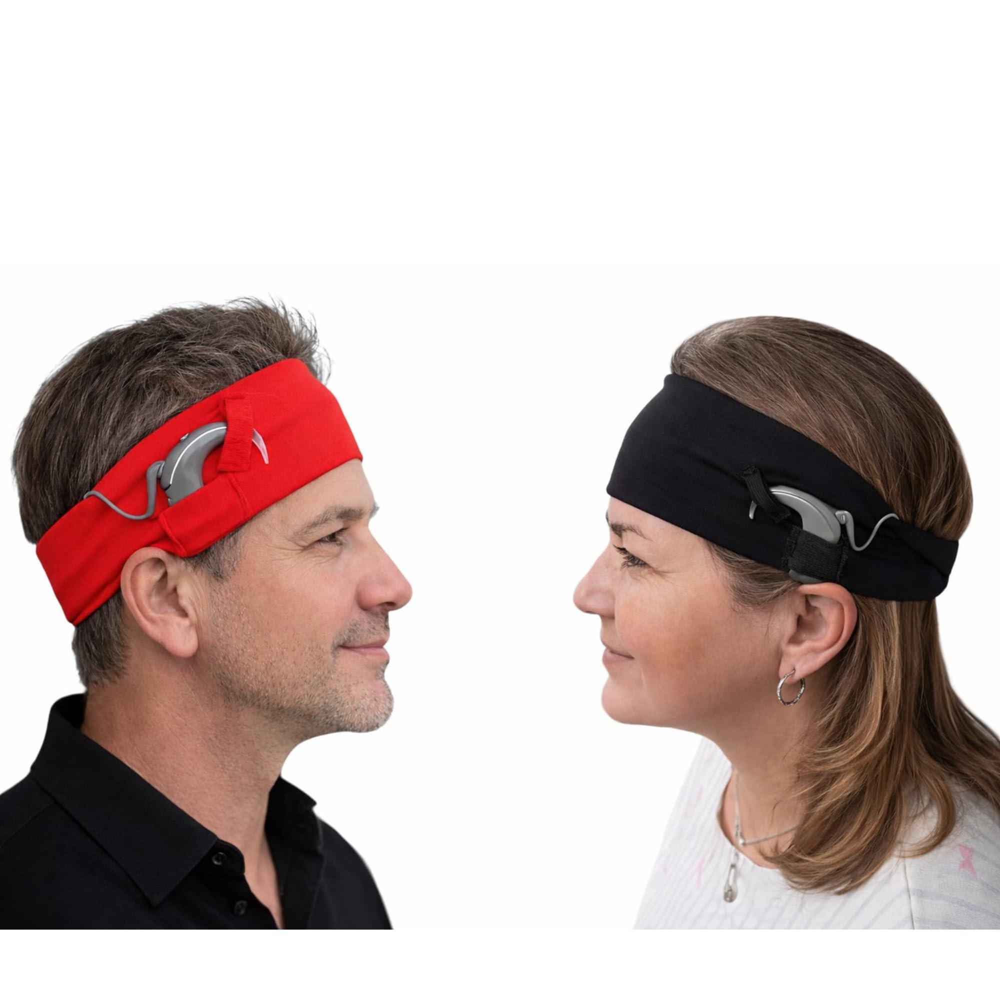 EAR FREE Stylish Cochlear Implant Headband | Set of 5 Sweat Bands | Pleated Headbands | Headbands are for Behind The Ear Processors