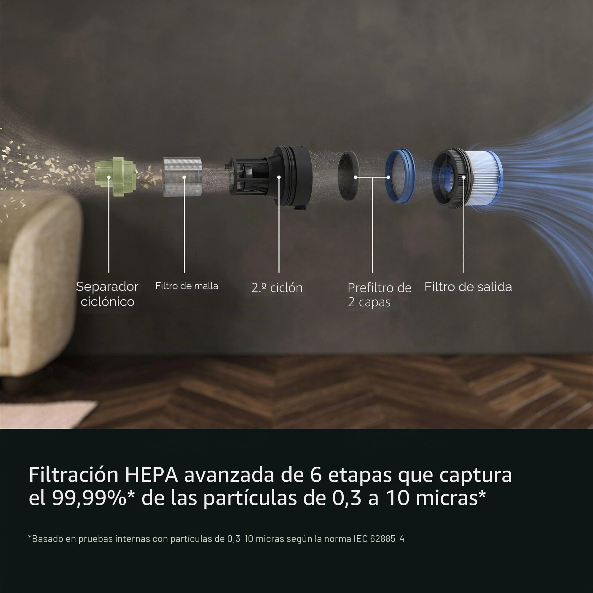 AEG Aspirador Escoba Sin Cable 7000 AP72UB21AM, 2 en 1 Escoba y Mano, hasta 50 min autonomía, Cepillo AllFloor Car LED, Filtración HEPA 6 etapas, Depósito 0,3 L