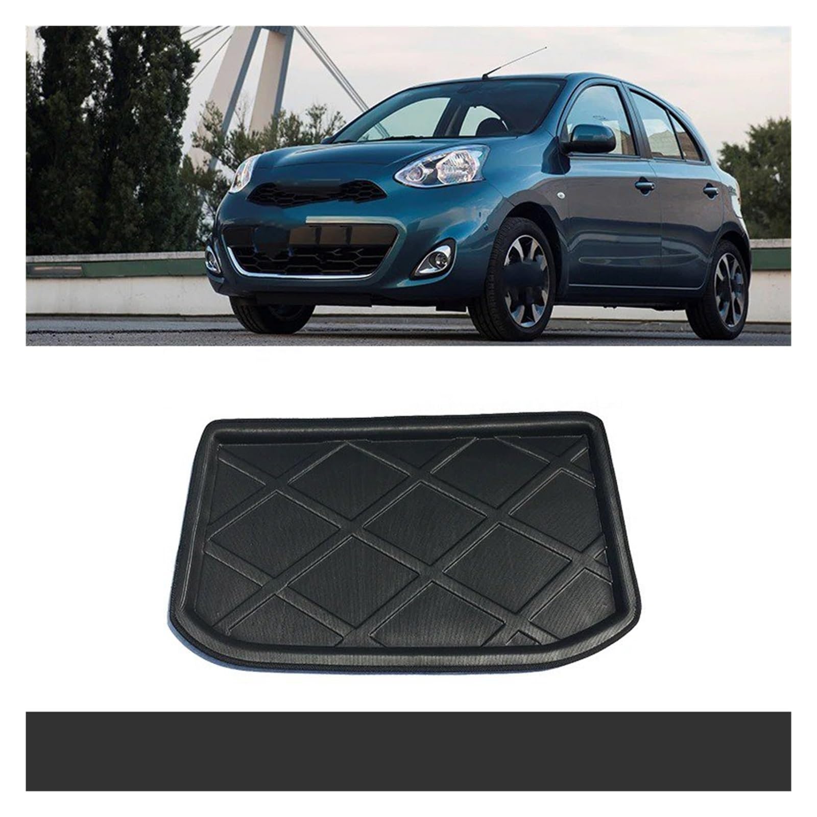 Protector De Maletero para Nissan para Micra para March K13 Alfombrilla para Maletero De Coche Bandeja Suelo Revestimiento para Carpe Impermeable
