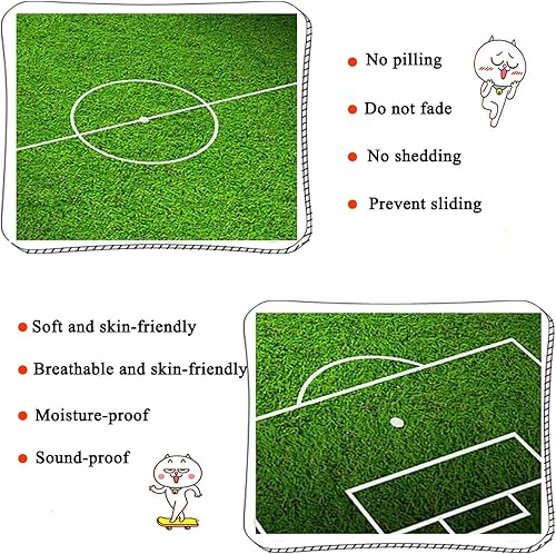 Miniatura 3 de Alfombra de fútbol para niños, alfombra de fútbol con parte trasera de goma antideslizante para niños, dormitorio, sala de juegos, sala de estar,