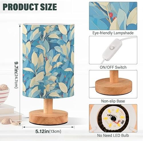 Miniatura 3 de Retro hojas azules frutas rojas mini lámparas niños luz de noche para mesita de noche lámpara para niños con USB lampara de escritorio led