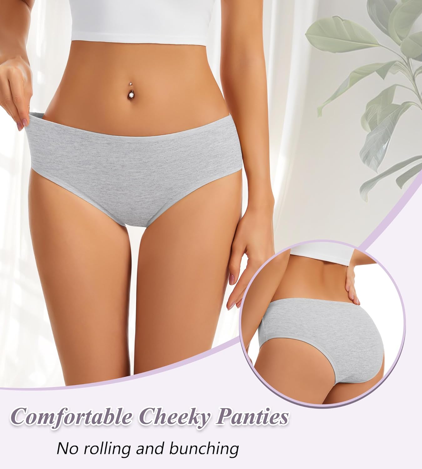 Womens Cotton Underwear Hispter Soft Bikini Panties Breathable Stretch Low Rise Ladies Multipack - Image 4