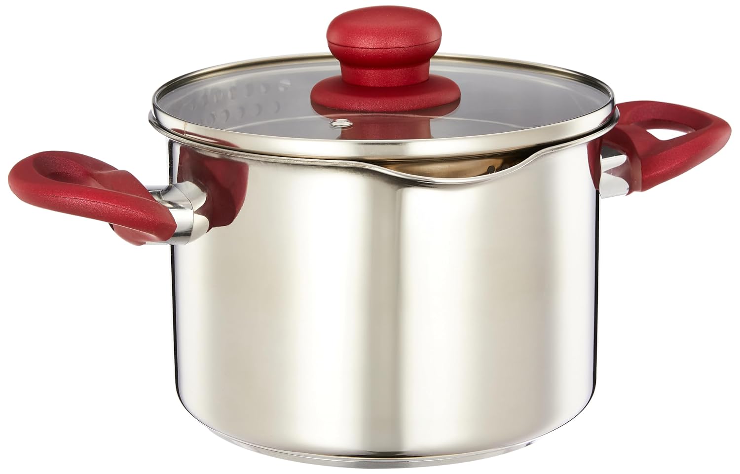 Amazon Brand - Solimo Stainless Steel Casserole with Glass Lid | Impact-Forged Bottom | Soft-Touch Handle | Dishwasher-Saf...