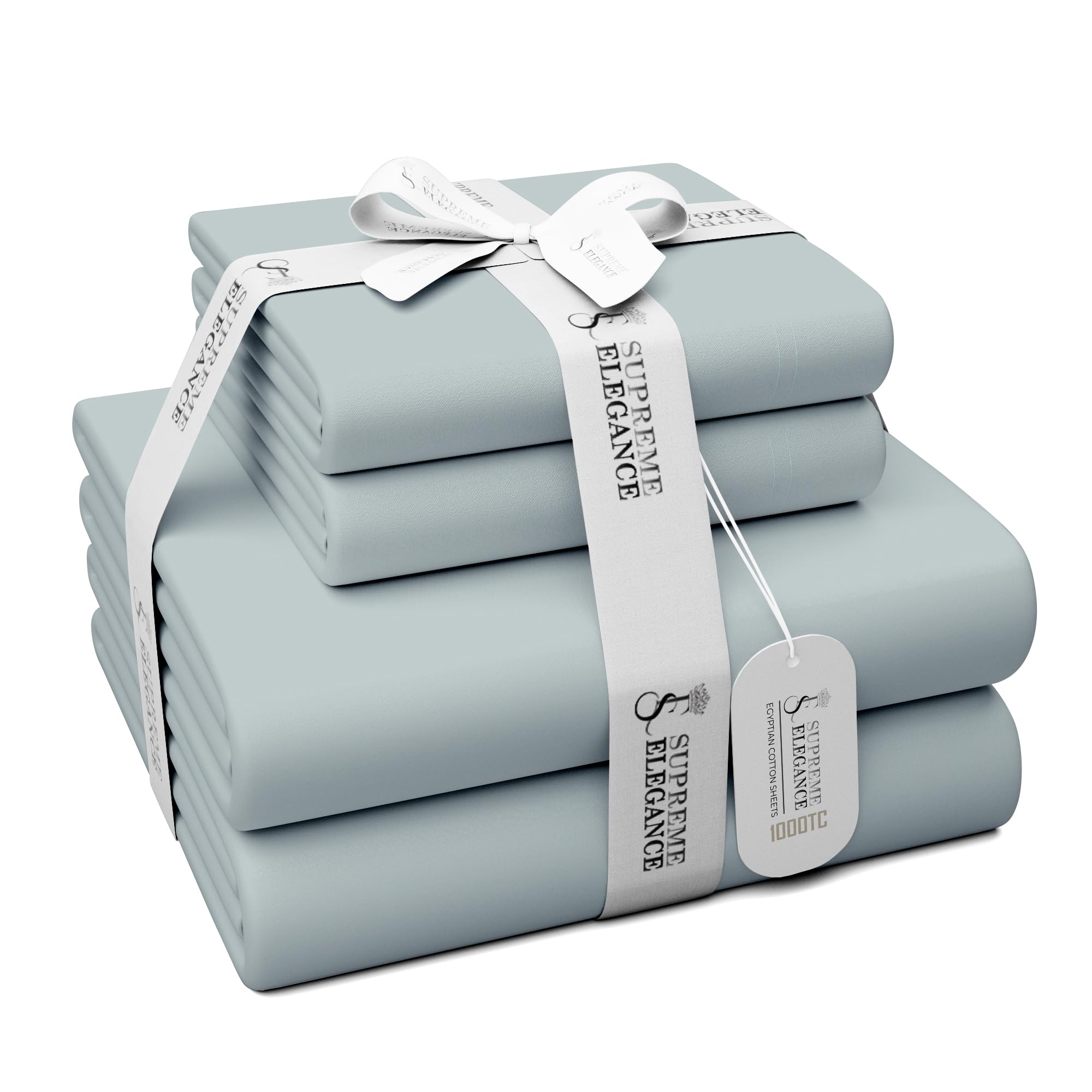 1000 Thread Count Light Gray King Size Sheet Set 100 Egyptian Cotton Luxury Sateen Weave Bed Sheets Wrinkle-resistant