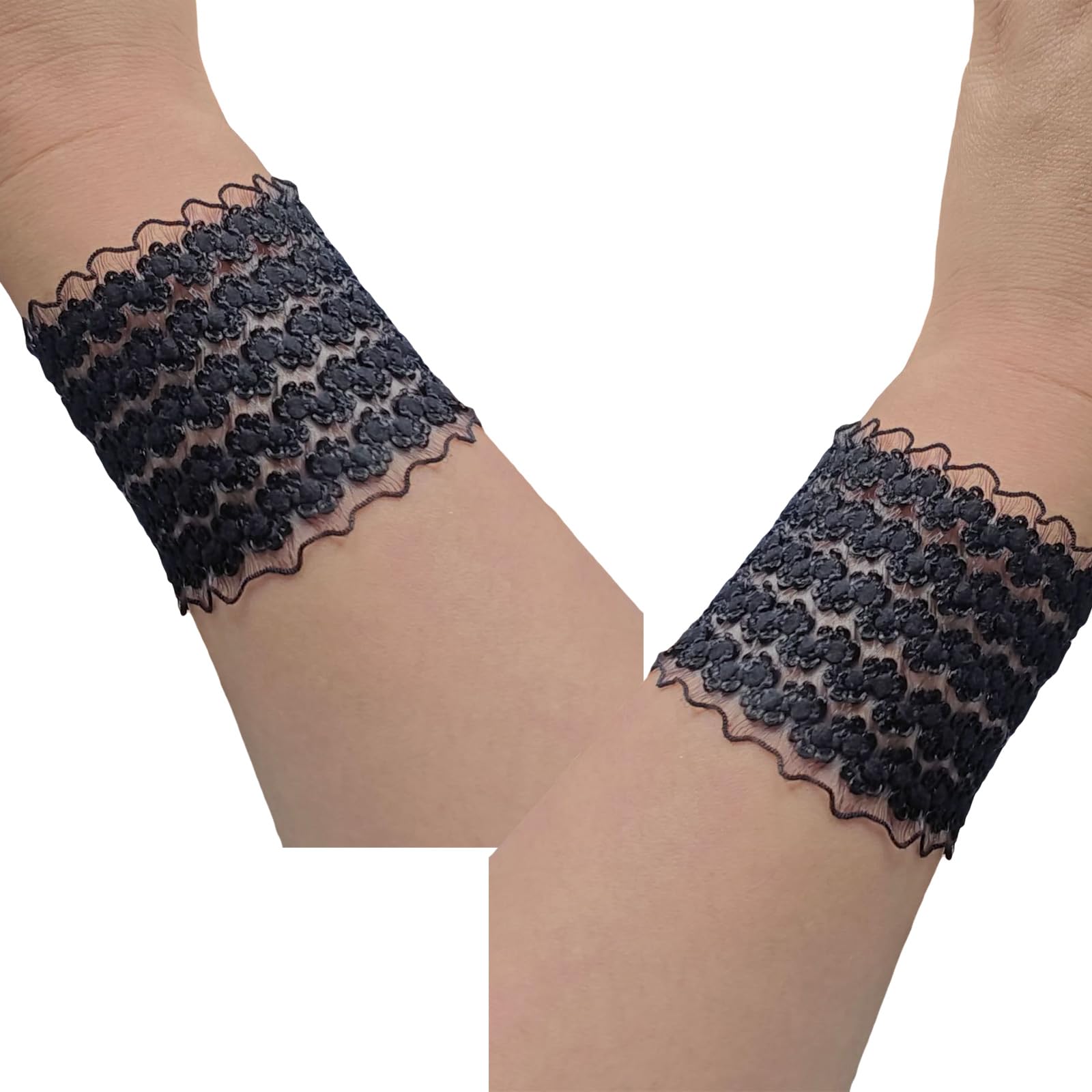 KAHDGSS Fashionable Lace Accent Wristbands Light Stretchy Cuffs Gym Versatile Use Appropriate Wrist Sleeve