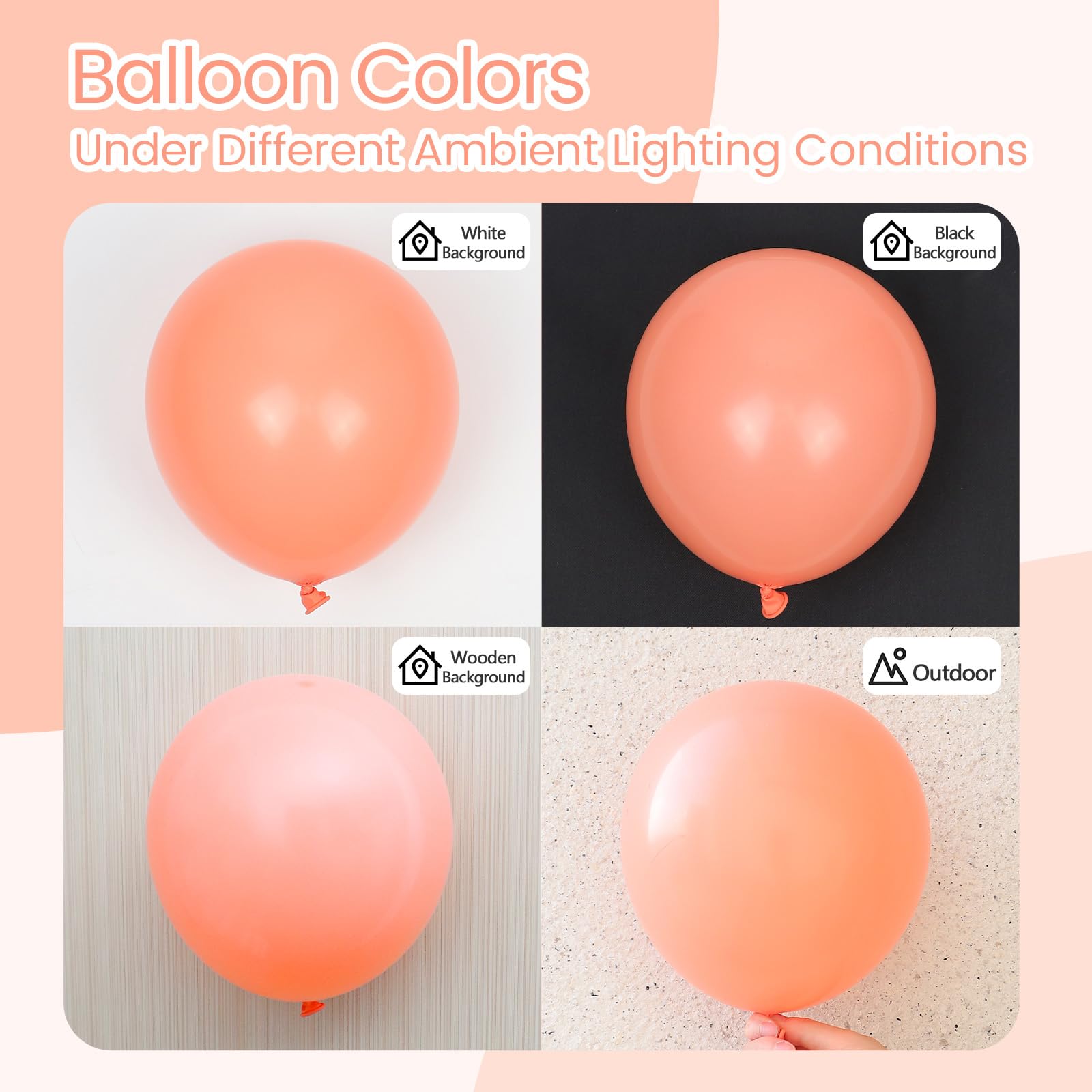 Palloncini in lattice color pesca, 30,5 cm, arancione pastello, 50 palloncini per feste per baby shower, matrimoni, feste di compleanno, decorazioni