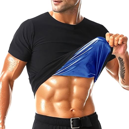 Sauna Shirt Men Short Sleeve Gym Suit