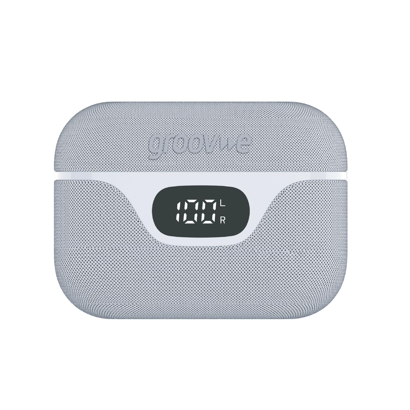 groov e Flex Buds True Wireless Earbuds - White - with Active Noise Cancelling, Fabric Charging Case, Clear Calls, Touch Control, Supports Voice Assistants