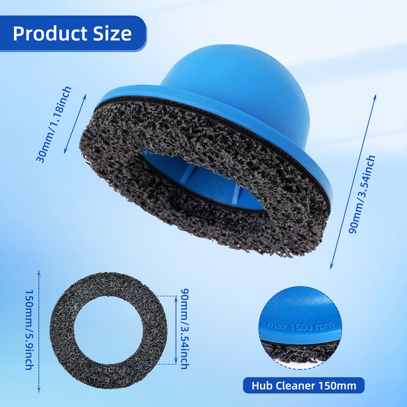 Ponceuse De Moyeu De Roue: Nettoyant De Moyeu De Roue IntéRieur ø 90 Mm ExtéRieur ø 150 - Grinoir Du Moyeu De Roue Pour 1/2 Changement De Pneu, Nettoyage De Jante Et éLimination De La Rouille