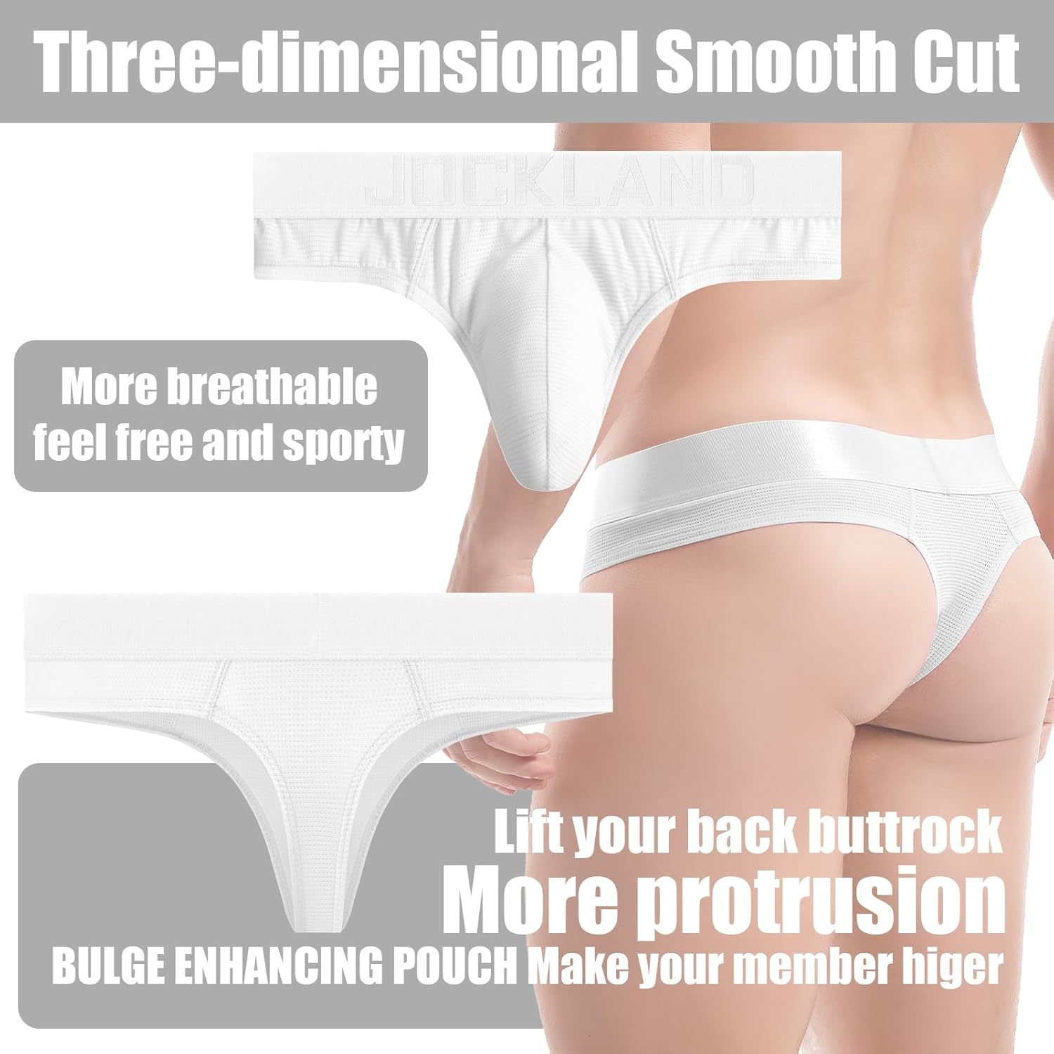 JOCKLAND Men's Thong Underwear, Breathable Cotton Low Rise Bulge Enhancing Underwear Brief Ultra Soft Underpants for Men - Image 6