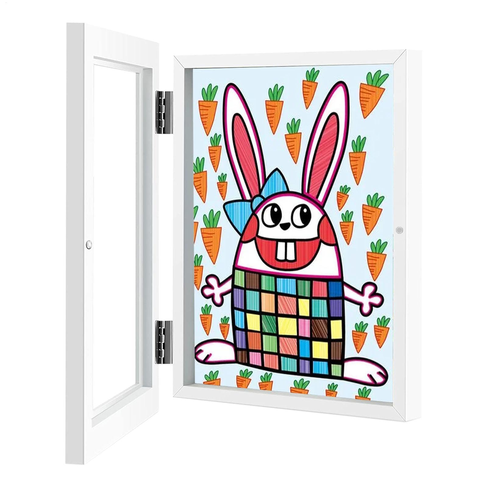 Cadre pour dessin d'enfant ouvrant pour ranger les peintures