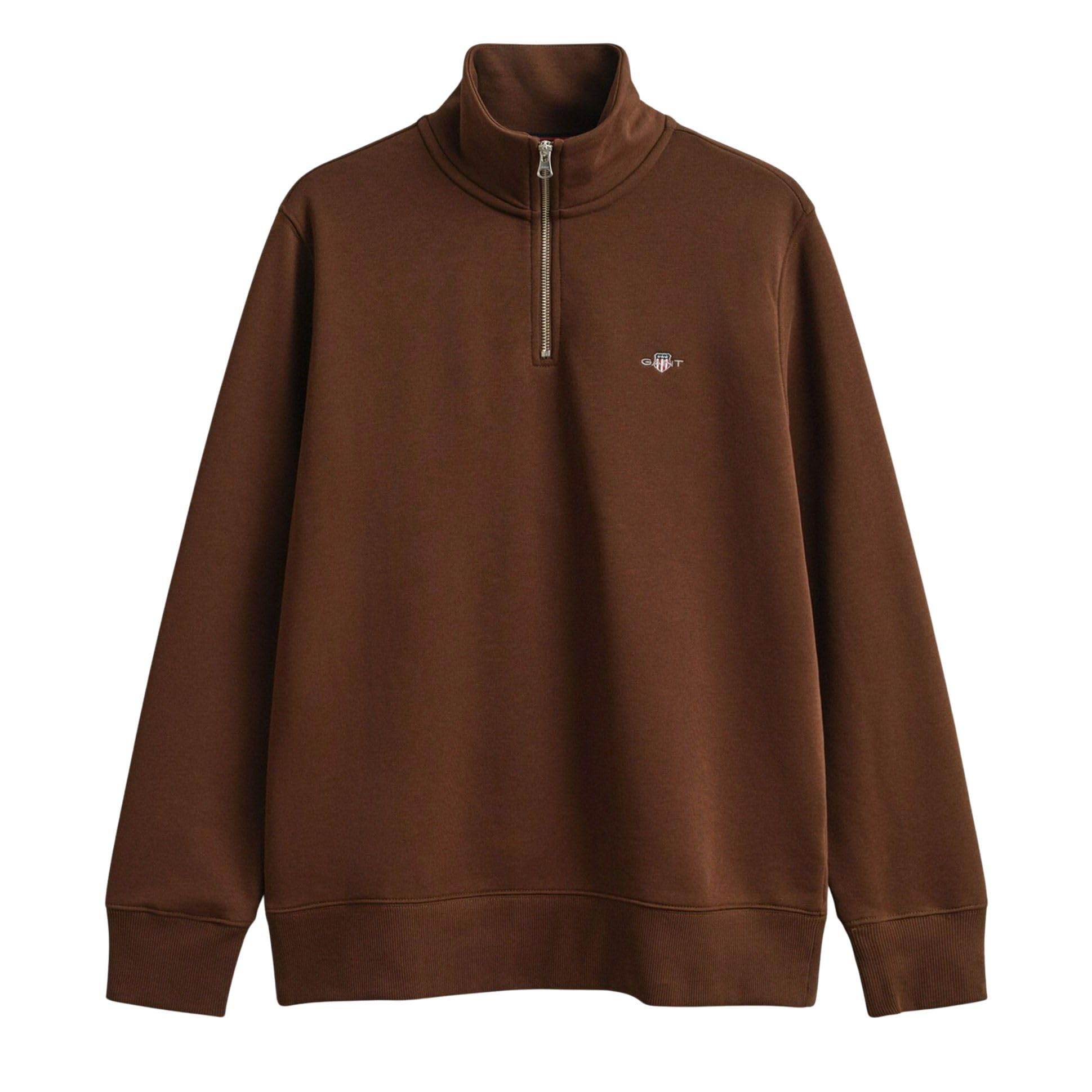 Gant Men's Mahogany Brown Reg Shield Half Zip Sweat, 4XL